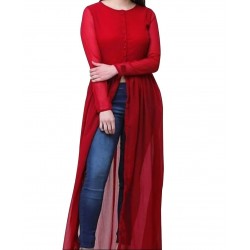 Middle slit Georgette fabric kurti